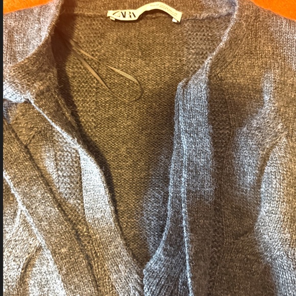 Zara gray cable knit long sleeve soft dress NWOT - Picture 5 of 13